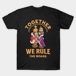 Royal Couple Chess Match: Unite to Conquer Strategy T-Shirt